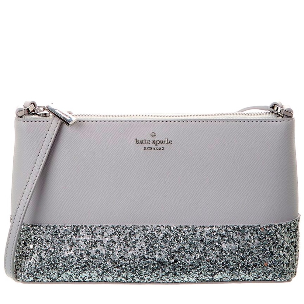 NEW Kate Spade Grey Flash Glitter Crossbody